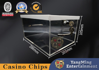 Large Capacity Transparent Acrylic Poker Discarded Box , Custom Poker Set Box