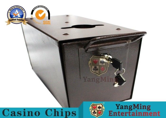 Caja de juego del descenso del dinero del casino del metal de la tabla del póker con la manga y las cerraduras para el tenedor del efectivo de la tabla del póker