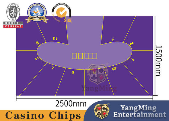 Pea Shape Two Color 10 Person Texas Holdem  Poker Casino Table Layout