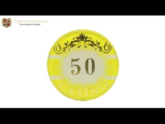 La capa Crystal Acrylic Casino Poker Chip de Macao tres fijó el sellado de oro de 760 pedazos ULTRAVIOLETA