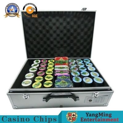 760Pcs Aluminum Alloy Chip Box Three-Layer Acrylic Chip Set French Color Shell Pattern Texas Security Poker Plastic Chip