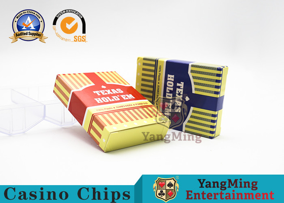 comprar Los naipes plásticos del club de Texas Hold'Em esmerilan el logotipo modificado para requisitos particulares rojo y azul Fabricación en línea