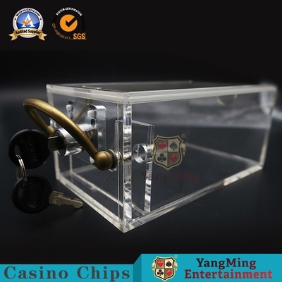 comprar Acrílico transparente 8 pares de soporte para descarte de póquer con cerraduras y cajas de tarjetas Fabricación en línea