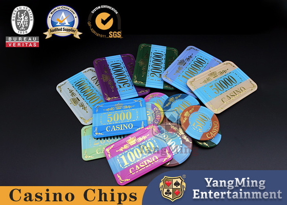 comprar El oro plateó el póker por encargo Chips Acrylic Crystal Anti Counterfeit Fabricación en línea