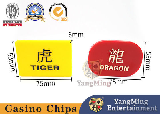 comprar tarjeta tallada de acrílico de Dragon Tiger Poker Table Game Positioning del ABS de 6m m Dragon Tiger Marker Fabricación en línea