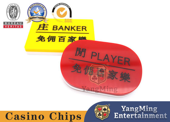 comprar Criado libre Manor Leisure Card del bacará de acrílico tallando el juego de tabla rojo y amarillo del póker Fabricación en línea