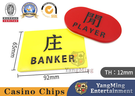 comprar marcador rojo y amarillo chino de la tarjeta del póker del bacará de 12m m e inglés tallado acrílico de la tabla del póker Fabricación en línea
