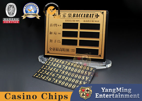 comprar Zócalo que apuesta la muestra del límite para la tabla de juego de juego de la tabla del póker de acrílico del bacará Fabricación en línea