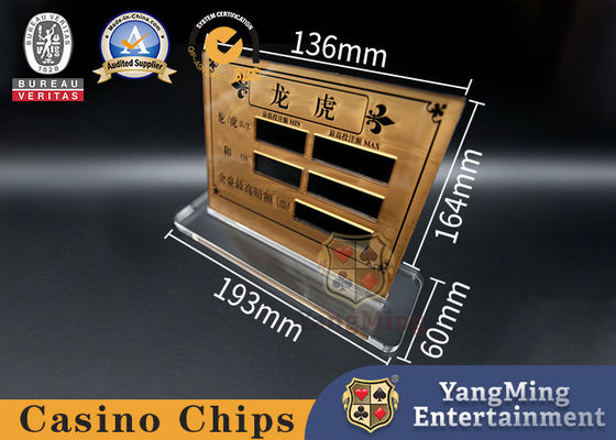 comprar Accesorios de acrílico Dragon Tiger Poker Game Table Limit del juego del casino de la pantalla de seda que apuesta la muestra Fabricación en línea