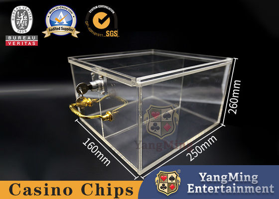 comprar Cerradura de acrílico Chip Box Fully Transparent Poker Chip Card Handle Gift Box Fabricación en línea