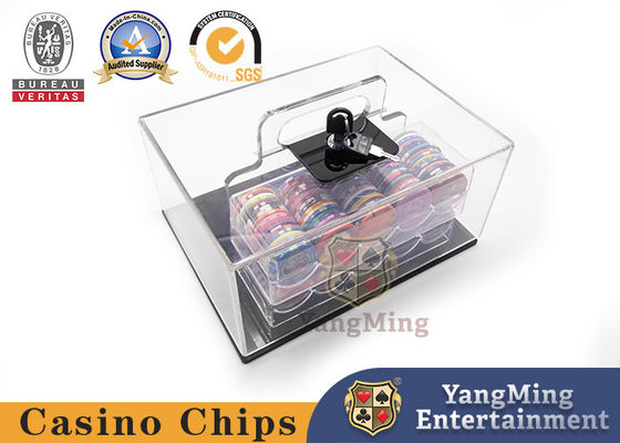 comprar Póker de acrílico Chip Box With Lock Handheld de la tabla del casino del bacará Fabricación en línea