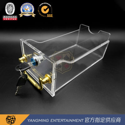 comprar 8 pares del póker de la tarjeta de regalo del acrílico de las cajas completamente transparente con las cajas de tarjeta de la basura de la cerradura Fabricación en línea