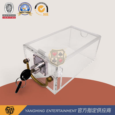 comprar Tenedor estándar del descarte del casino 6 pares de la tarjeta de regalo de las cajas del póker de la sobremesa de la caja de tarjeta bloqueable de acrílico Fabricación en línea