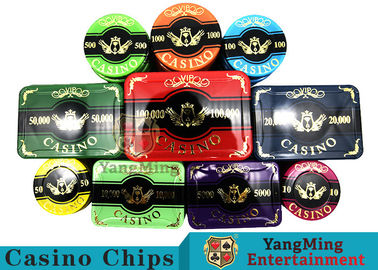 comprar El bacará Chip Set High Temperature Gold de acrílico plateó el microprocesador del juego de tabla del póker Fabricación en línea