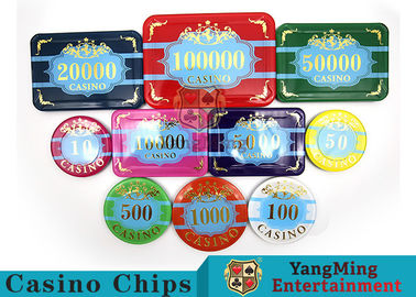 comprar Chipset de acrílico de encargo del póker del casino, nuevo póker del estilo fijado con los microprocesadores numerados Fabricación en línea