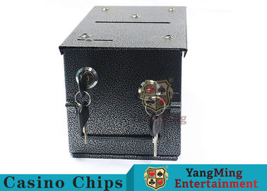 comprar Cierre con dos vueltas la caja del efectivo del casino del diseño con un hierro más grueso del metal para las monedas/los microprocesadores Fabricación en línea