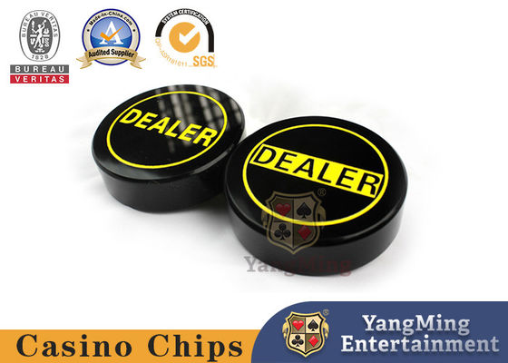 comprar Negro distribuidor de acrílico juego de mesa de póquer de Texas doble cara tarjeta de posicionamiento grabado Fabricación en línea