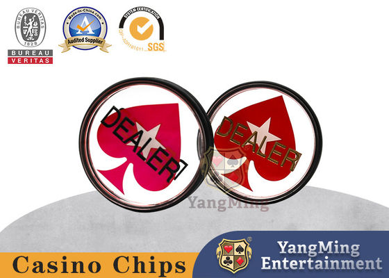 comprar Transparente acrílico posicionamiento de la marca del distribuidor de tarjetas Texas Hold'Em juego de tarjetas redondo grabado Fabricación en línea