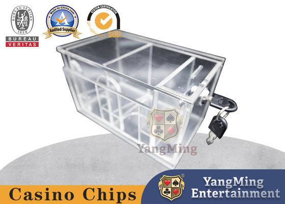 comprar Baccarat 8 pares caja de cartas desechada acrílica transparente de dos cuadrículas caja de cartas Fabricación en línea