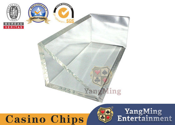 comprar Caja de papel de desecho triangular transparente de acrílico jack negro de 8 mazos caja de cartas de mesa de poker Fabricación en línea