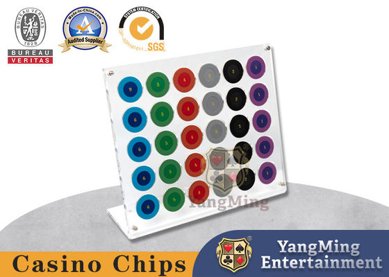 comprar Nuevo totalmente transparente 30 piezas de póquer Chip Rack Chips redondo de la mesa de casino Chip Rack Fabricación en línea