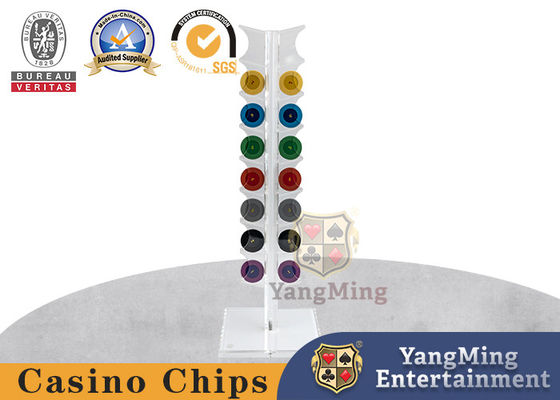 comprar 16 Chips Verticales con diseño transparente de acrílico Chips de póquer redondos de 40 mm Fabricación en línea
