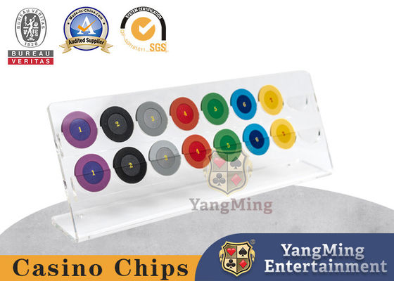 comprar Casinos Transparente de Chip Rack 16 redondo de 40 mm fichas de póquer Monedas Acrílico Display Rack personalizado Fabricación en línea