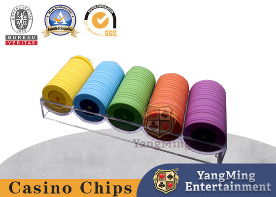 comprar 100 piezas de fichas redondas flotación luz casino bandeja de fichas sin tapa adecuado para juegos de cartas Fabricación en línea