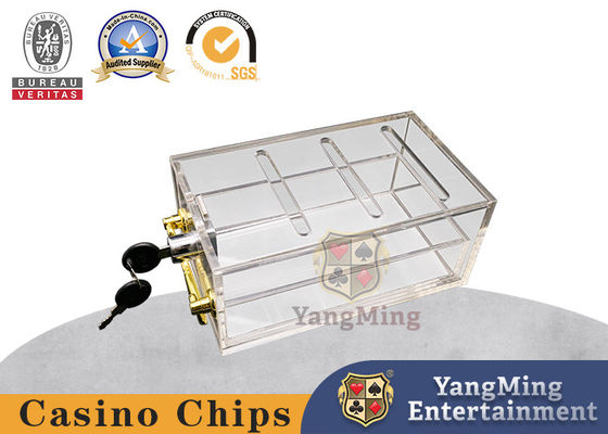 comprar Caja de regalo de acrílico de 8 pares Casino personalizado cinturón completo transparente bloqueo caja de tarjetas basura Fabricación en línea