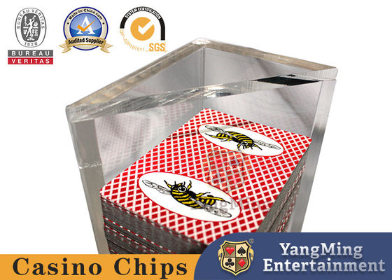 comprar Club Triángulo Dealer de cartas de póquer Portador de tarjetas transparente Acrílico de apertura de residuos Portador de tarjetas Baccarat Texas Accesorios Fabricación en línea