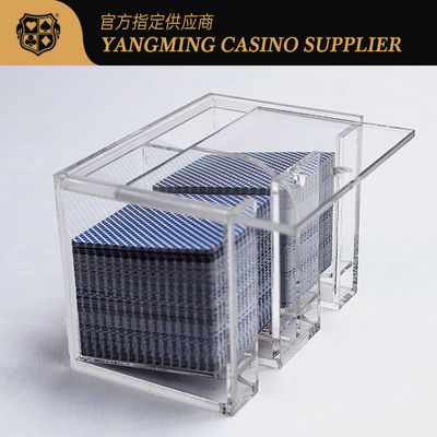comprar Nuevo acrílico mejorado Dos compartimentos Ocho mazos Caja de basura de cartas Baccarat Juego de mesa Caja de basura de cartas Fabricación en línea