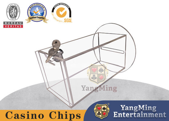 comprar Juegos de azar Baccarat Poker Tabla Drop Juego de cartas Caja acílica portador de efectivo Fondo redondo con 1 cerradura Fabricación en línea