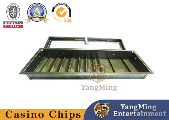 comprar Plata brillante de primera categoría 8 filas de arcilla redonda fichas de póquer de cerámica juego bandeja fichas de casino portador de una sola capa Fabricación en línea