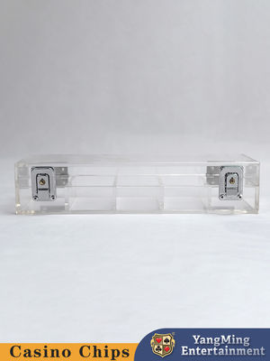 comprar Acrílico transparente 100 yardas de bloqueo de la bandeja de chip Baccarat Texas Juego de póquer bandeja de chip Fabricación en línea