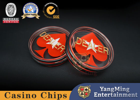 comprar El club de juego de Texas Full Transparent Double-sided Engraving Silk Screen Button Dealer Fabricación en línea