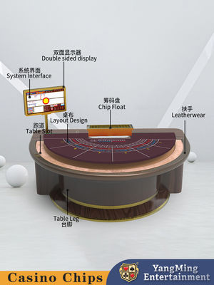 comprar Tabla de póquer de madera sólida personalizada, cuchillo semicircular, mesa de juego de póquer de baccarat de Texas. Fabricación en línea
