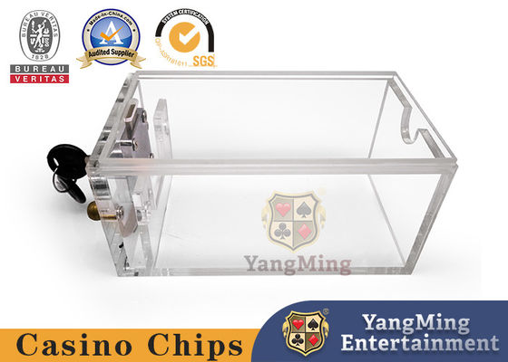comprar Recientemente diseñado y personalizado 6 mazos de tarjetas de póquer caja de tarjetas de regalo Texas Baccarat mesa de póquer transparente acrílico con bloqueo Fabricación en línea