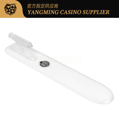 comprar Manija transparente de color blanco lechoso acrílico de cartas de póquer de casino pala para el juego de póquer de casino Fabricación en línea