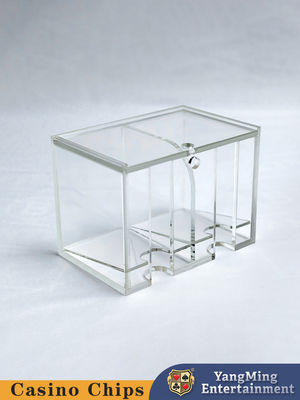 comprar Fabrica personalizada Dos compartimientos Transparente 8 mazos de cartas de descarte poseedor de la mesa de póquer de la caja de cartas del juego de mesa de descarte poseedor Fabricación en línea