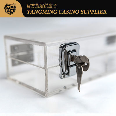 comprar Caja de fichas de poker de casino de cierre 100 yardas 50mm bandeja de fichas de juego con llave de seguridad Fabricación en línea