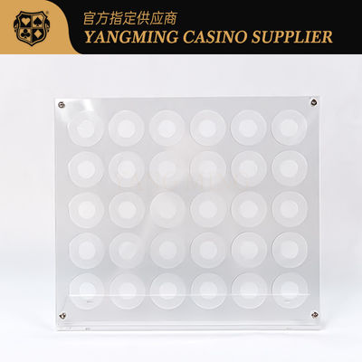 comprar Casino Standard Transparente Acrílico Chip Display Stand 30 piezas de póquer Chip Set Rack Fabricación en línea