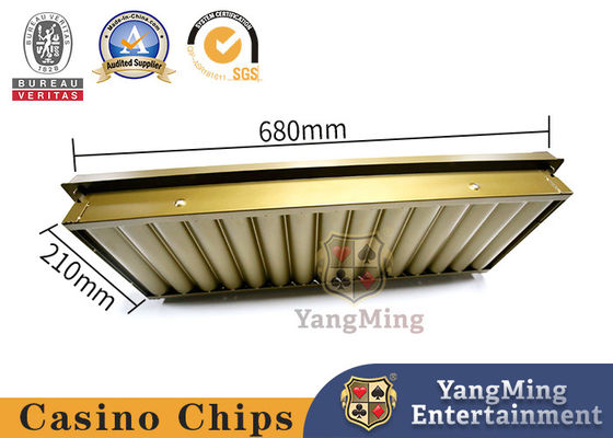 comprar Ronda de nylon Chips Set Float del color del oro de 15 filas del metal de la tabla amarilla de Chips Carrier Double Layer Gambling Fabricación en línea