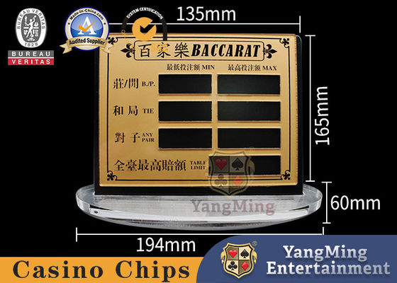 comprar El juego de mesa de acrílico transparente de oro del entretenimiento del póker del bacará limitó la tarjeta roja Texas Chip Table Manual Digital Sign Fabricación en línea