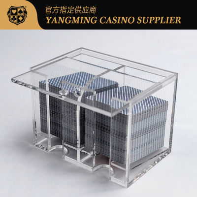 comprar Titular de la caja de tarjetas de descarte de acrílico transparente de grado casino de 8 barajas, para mesa de juego de póquer de club Fabricación en línea