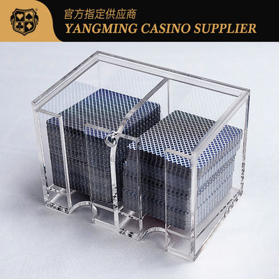 comprar Caja de descarte acrílica de 2 compartimentos y 8 barajas, soporte de descarte Bacardi, soporte de descarte de póquer de casino Fabricación en línea