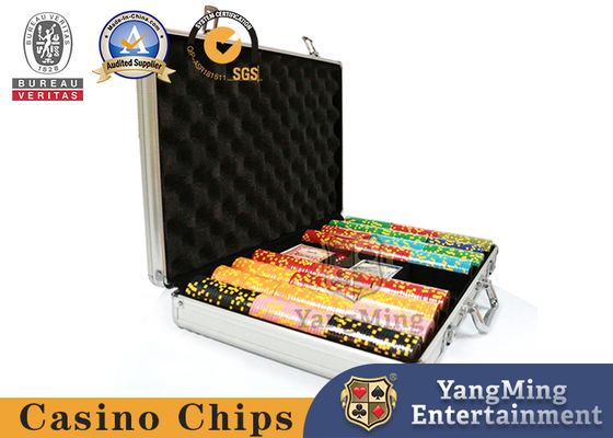 comprar Las fichas de póquer de 600 piezas en caja de plata de aluminio pueden ser de diseño personalizado. Fabricación en línea