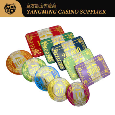 comprar Juego de 760 fichas acrílicas de póquer y baccarat de plástico cristalino Fabricación en línea