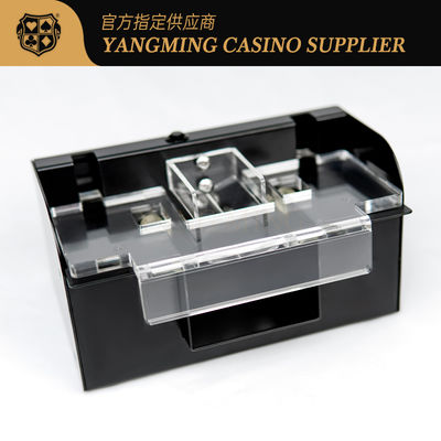 comprar 1 - Shuffler dedicado de la tarjeta del póker del casino de 2 cubiertas con la cubierta transparente del hierro del metal Fabricación en línea