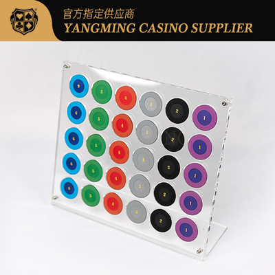 comprar Nuevo totalmente transparente 30 piezas de póquer Chip Rack Chips redondo de la mesa de casino Chip Rack Fabricación en línea
