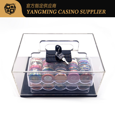 comprar Nueva Caja de Fichas de Póquer Acrílico Mejorada de 400 Piezas para Texas Hold'Em Fabricación en línea